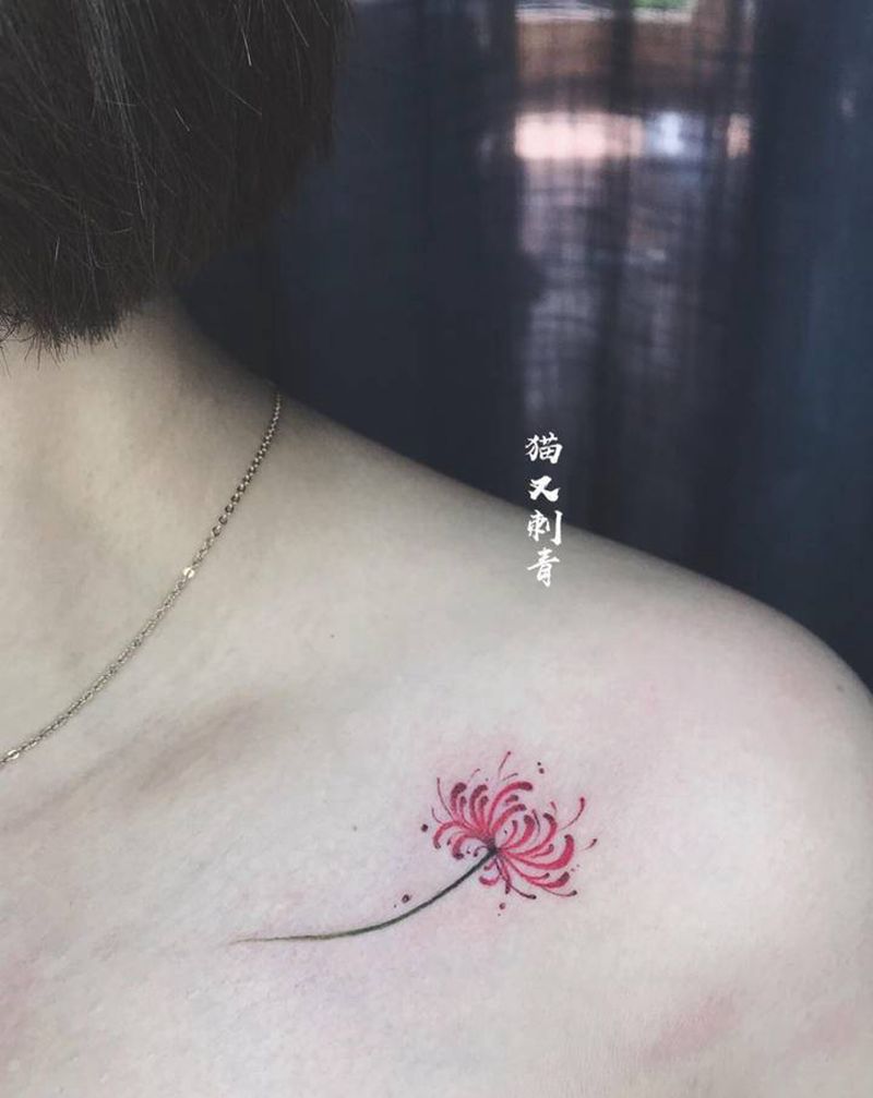 彼岸纹身图片_肩部纹身图案