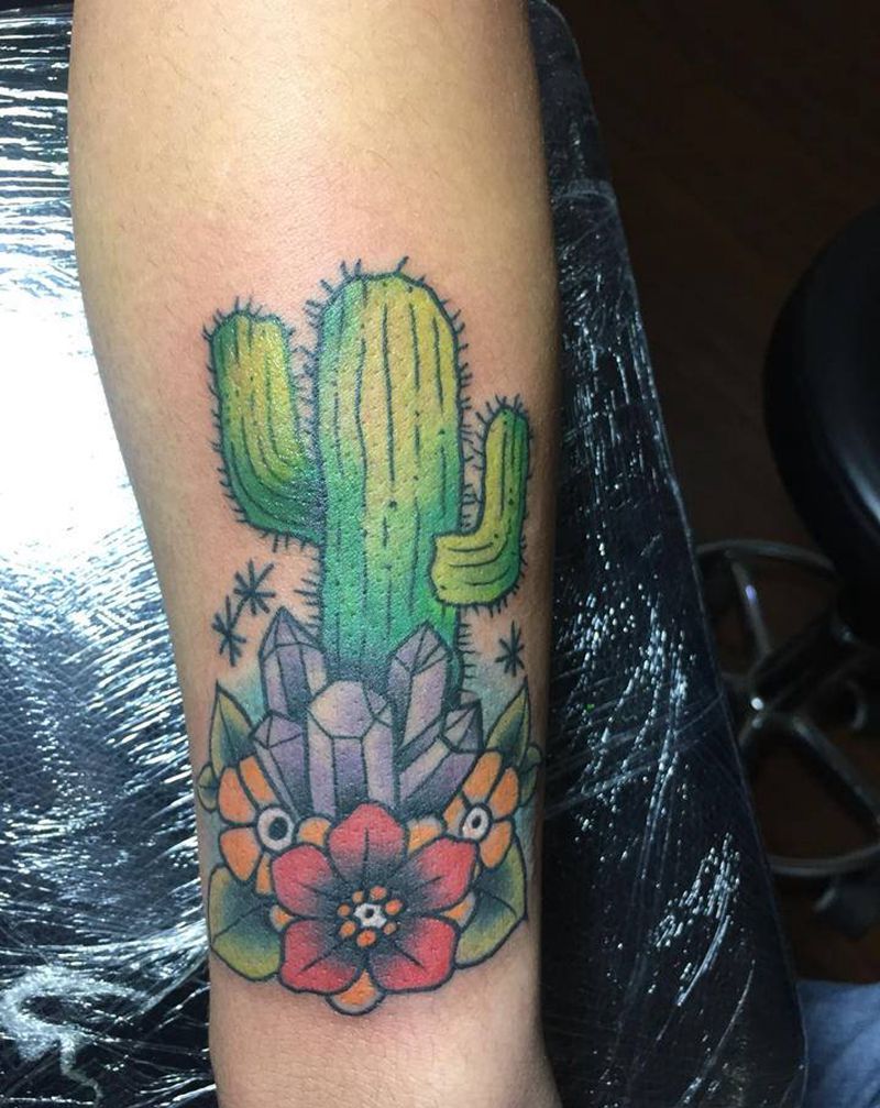 仙人掌纹身图片_手臂纹身图案