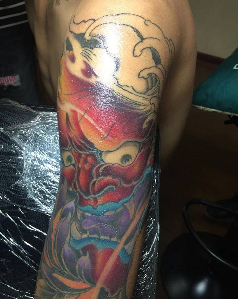 般若纹身图片_手臂新传统纹身图案