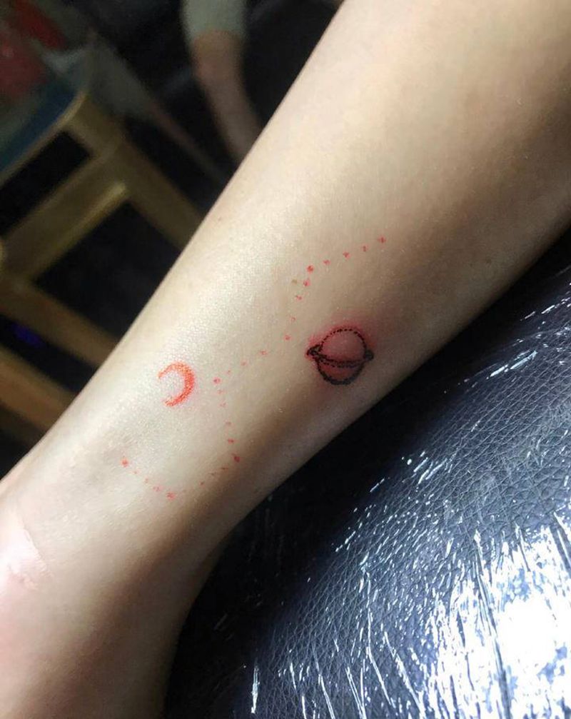 小清新纹身图片_手部手臂点刺纹身图案