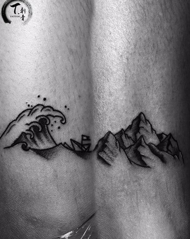 海誓山盟纹身图片_脚部纹身图案