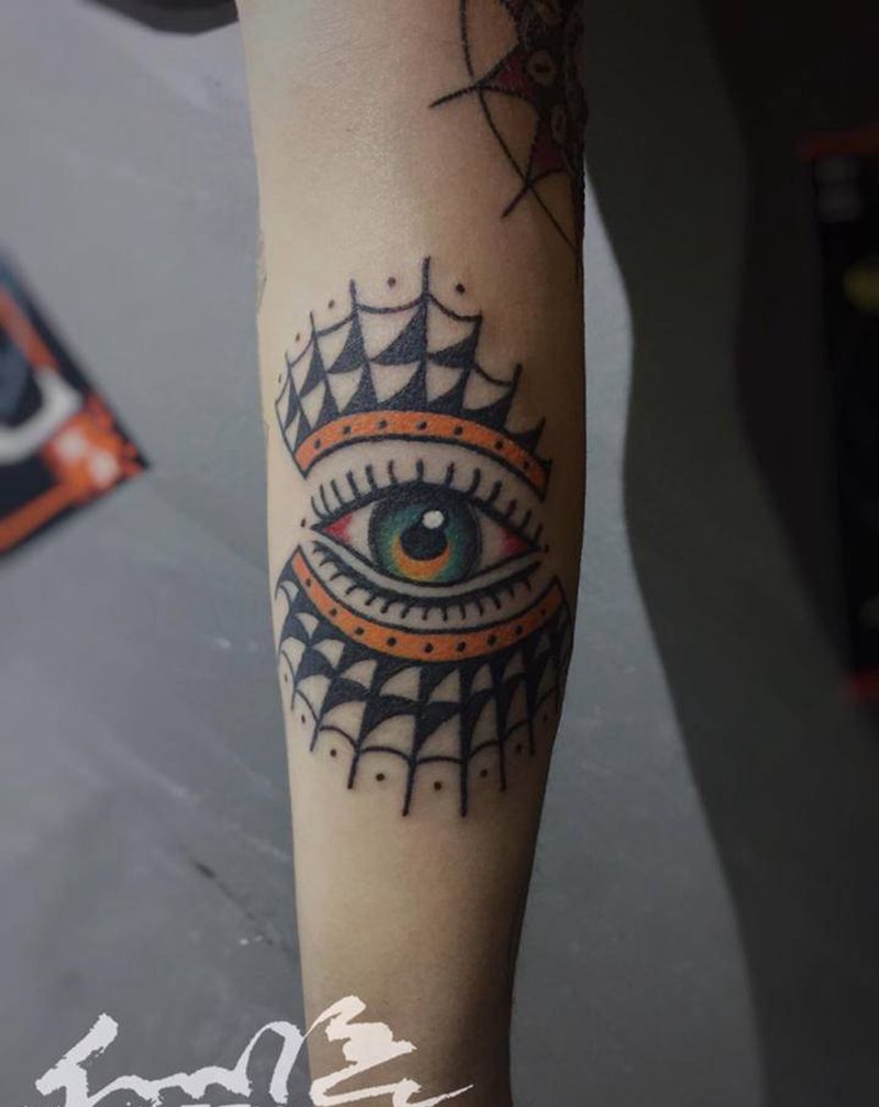 眼纹身图片_手臂Old School纹身图案