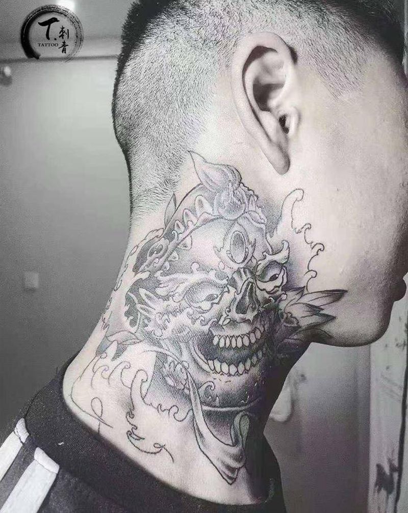 嘎巴拉纹身图片_新传统纹身图案