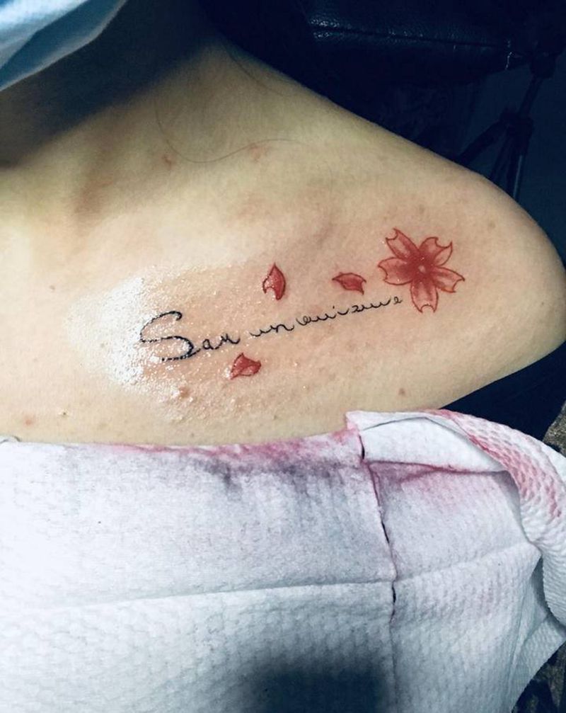 小作纹身图片_肩部Old School纹身图案