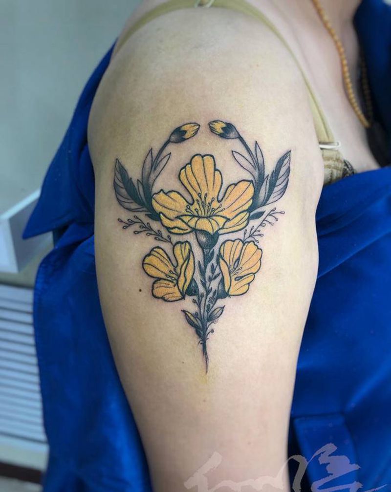 花纹身图片_肩部纹身图案