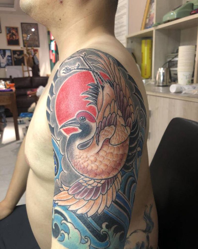 原创纹身图片_肩部老传统纹身图案