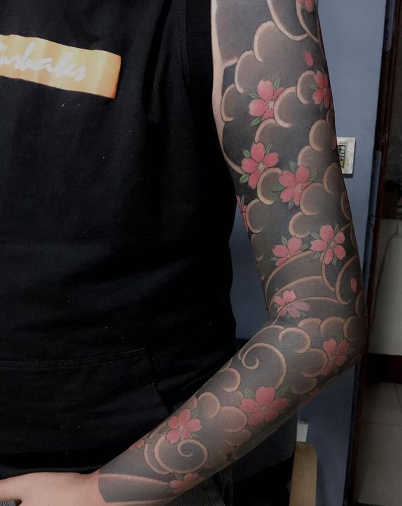 传统花臂，纹身图片_手臂手部老传统纹身图案