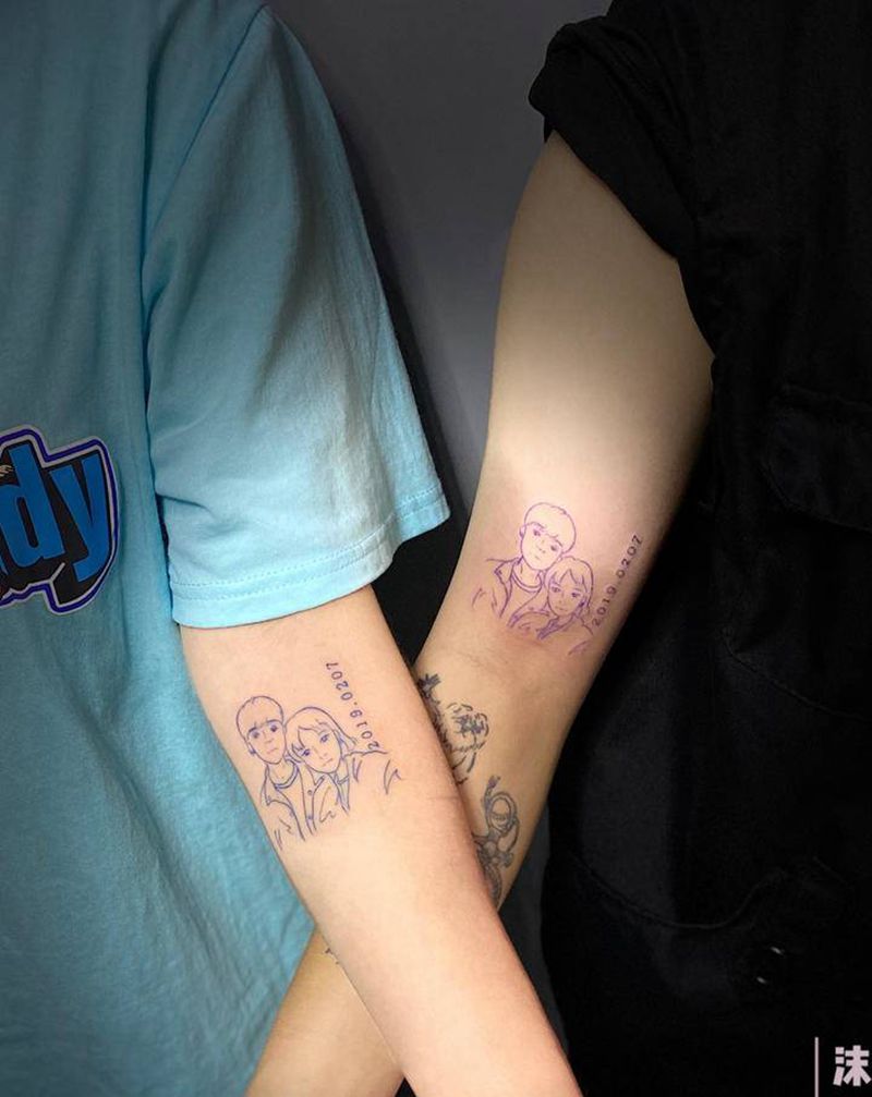 照片纹身图片_线条纹身图案