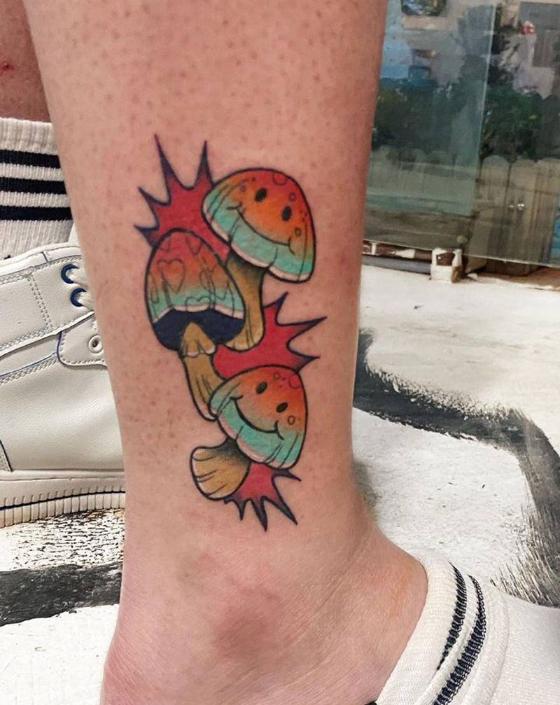 致幻蘑菇纹身图片_New School纹身图案