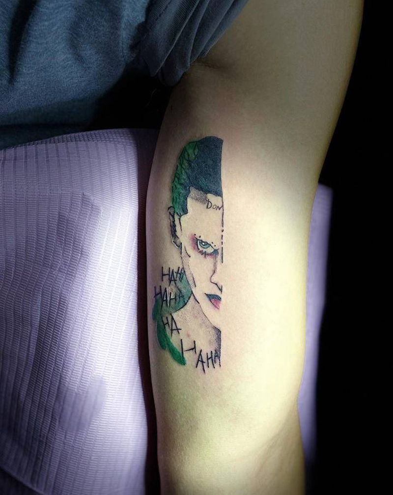 小丑男纹身图片_手臂纹身图案