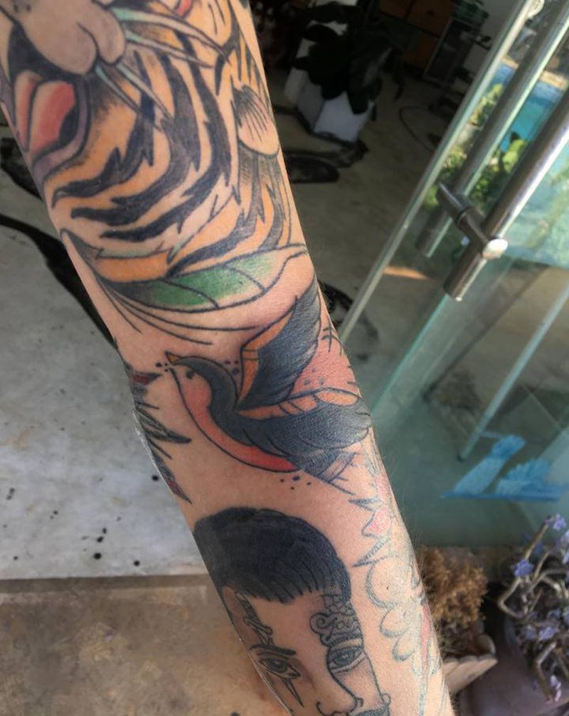 燕子纹身图片_手臂纹身图案