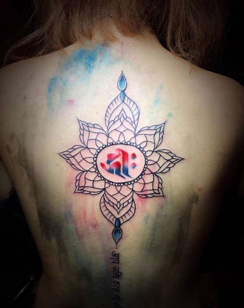 原创设计《梵》纹身图片_水墨水彩纹身图案