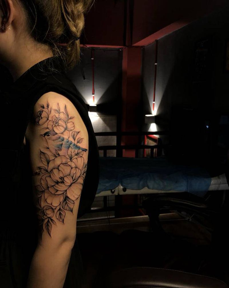 花纹身图片_手臂素花纹身图案