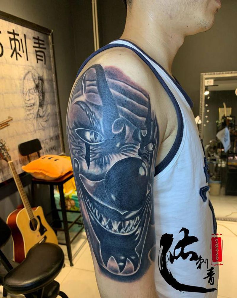小丑纹身图片_手臂欧美写实纹身图案