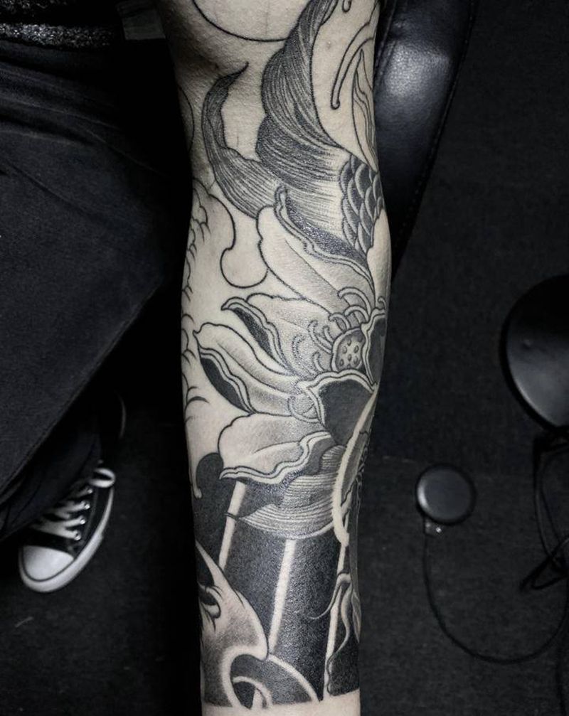 花臂进行时纹身图片_手臂纹身图案