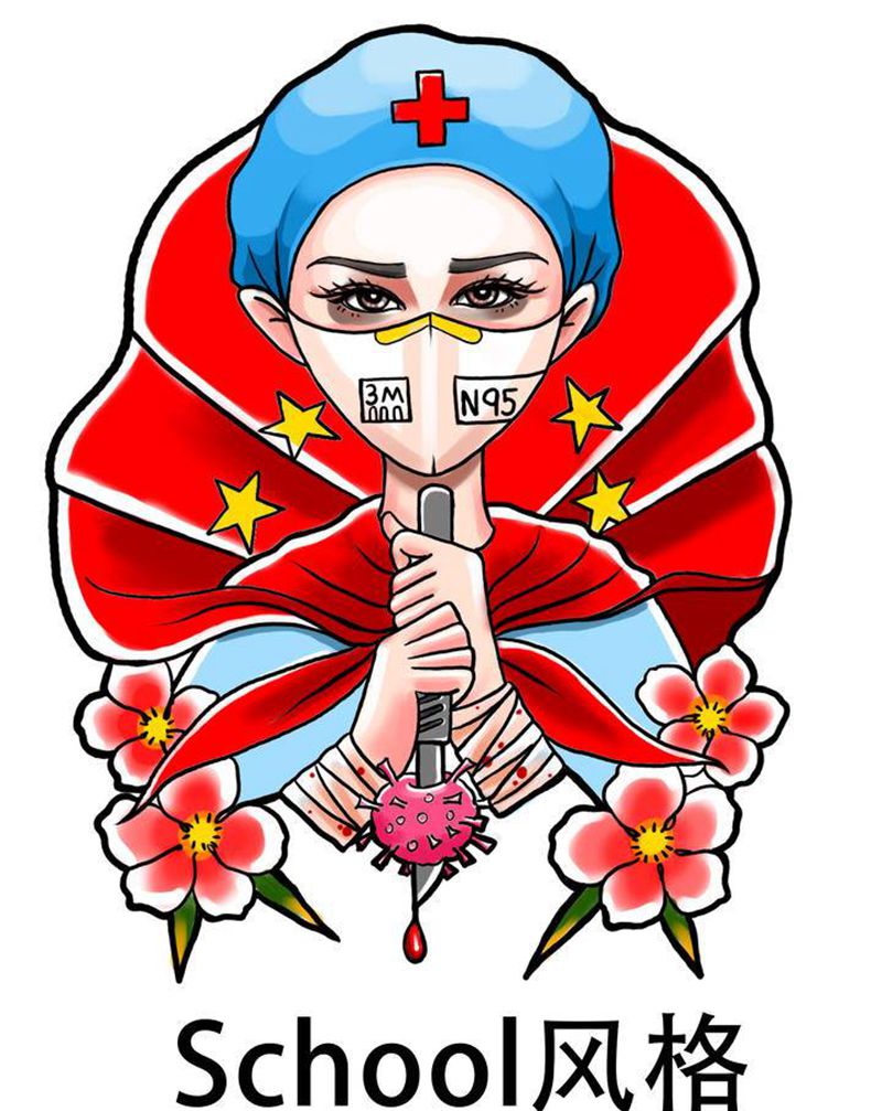 白衣天使纹身图片_手臂Old School纹身图案