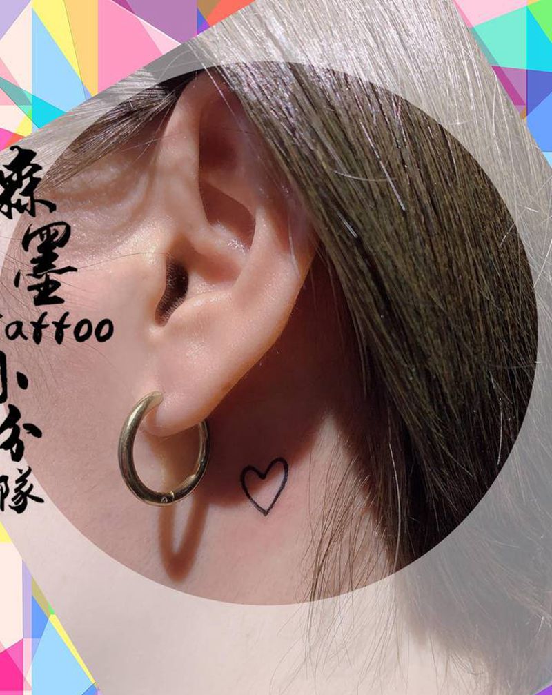 清新纹身图片_颈部纹身图案