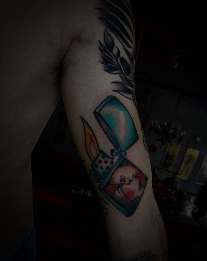 school花臂（未完成纹身图片_手臂纹身图案