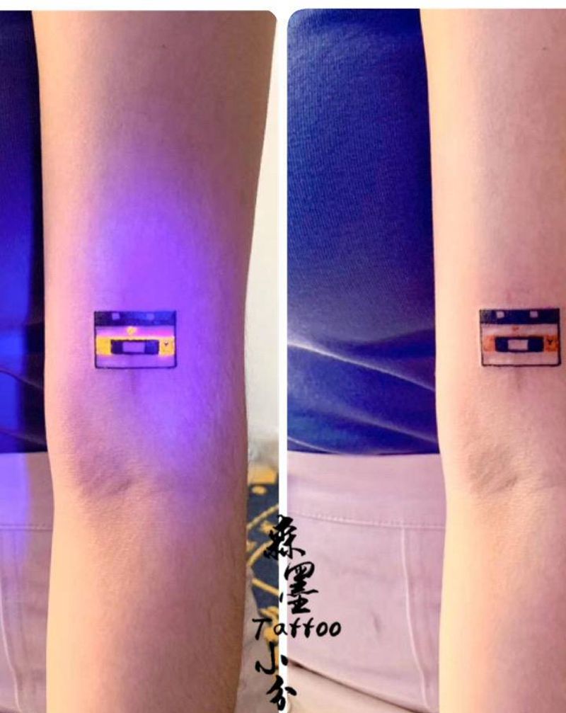 小清新荧光纹身图片_手臂纹身图案