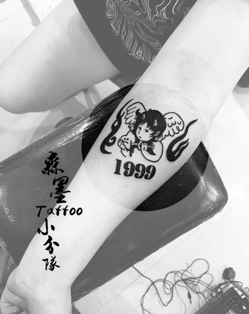 天使纹身图片_手臂纹身图案