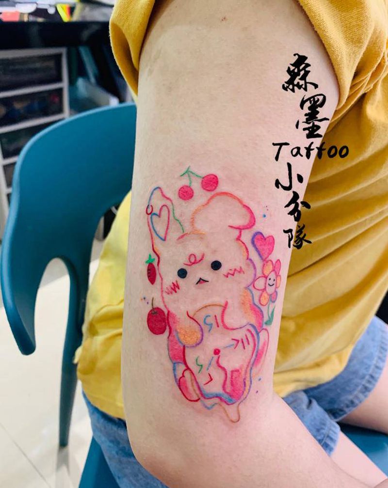 可爱小兔纹身图片_手臂纹身图案