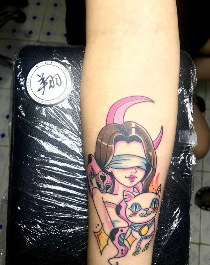 小图走一波纹身图片_手部New School纹身图案