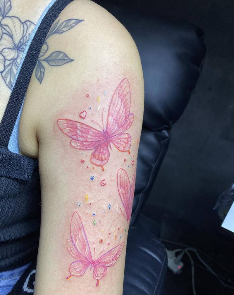 蝴蝶纹身图片_手臂纹身图案