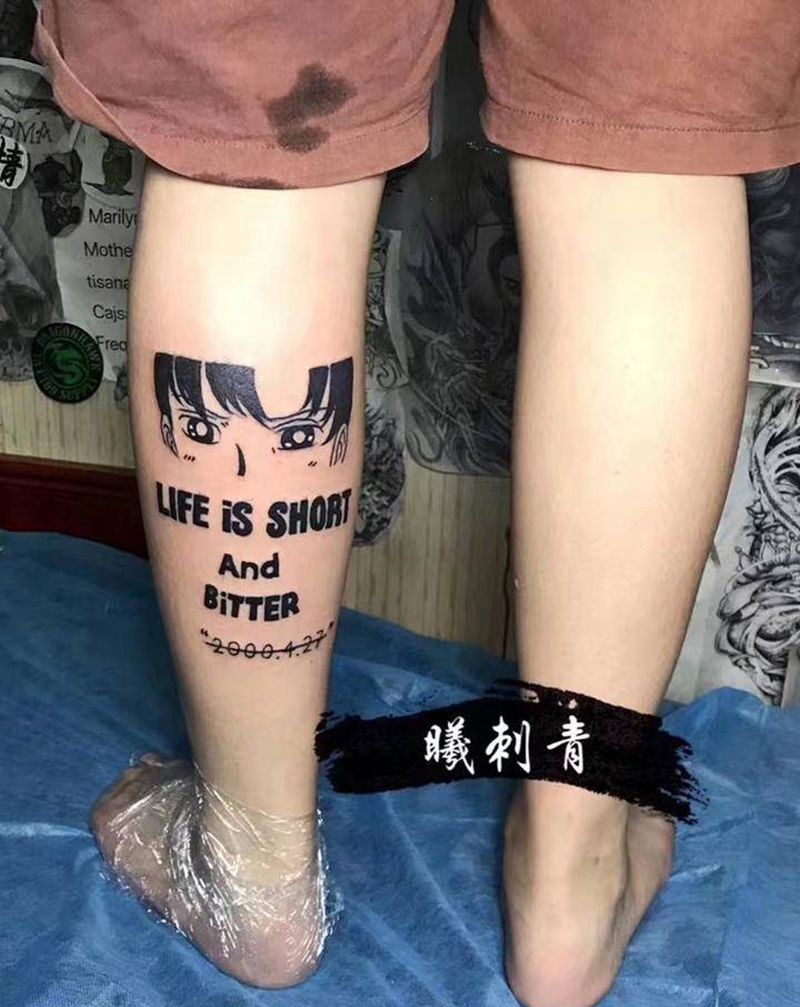 小清新作品一枚纹身图片_腿部纹身图案