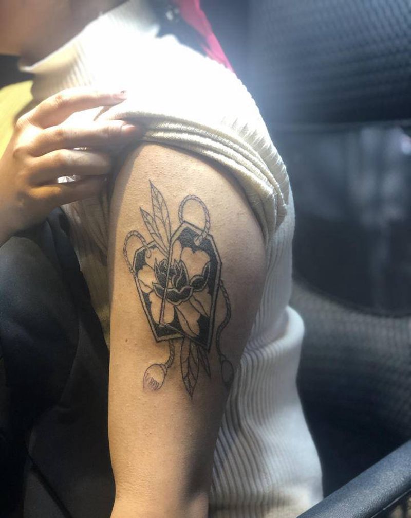 御守纹身图片_手臂老传统纹身图案