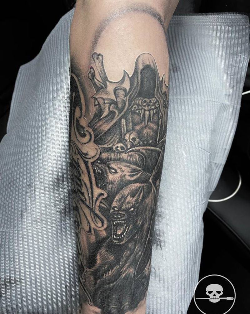 遮盖纹身图片_手臂欧美写实纹身图案