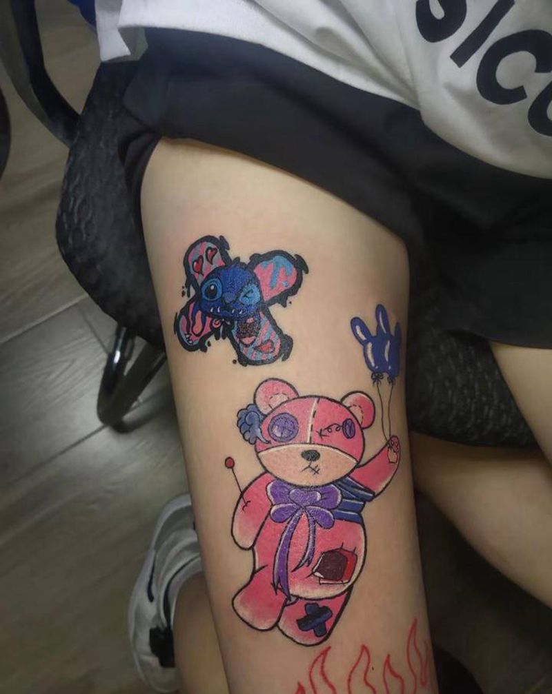 卡通纹身图片_腿部臀部Old SchoolNew School卡通  彩色纹身图案