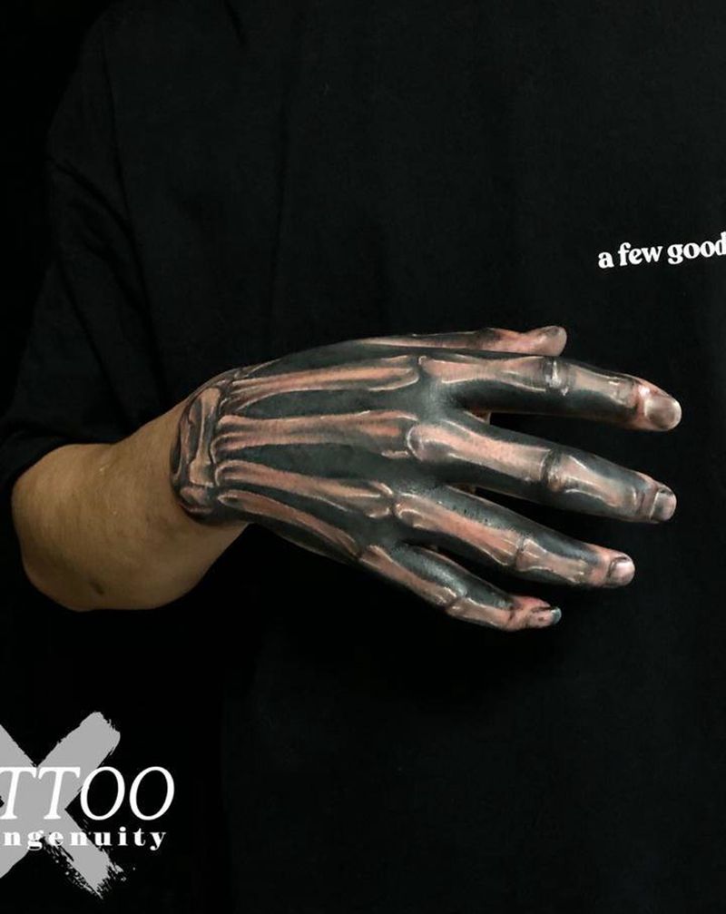 我带着诚意来走的时候什么都不要纹身图片_手部欧美写实纹身图案