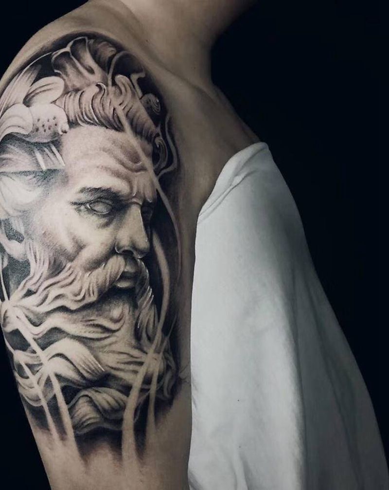 波赛冬成品纹身图片_手臂手部欧美写实纹身图案