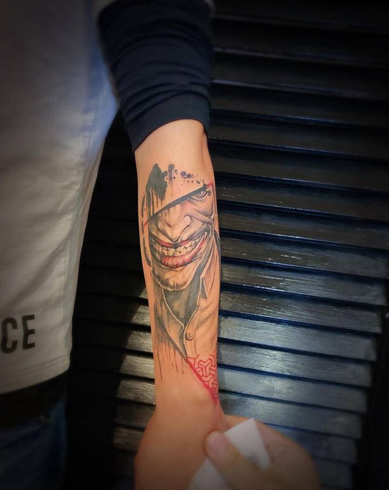 小丑纹身图片_手臂纹身图案