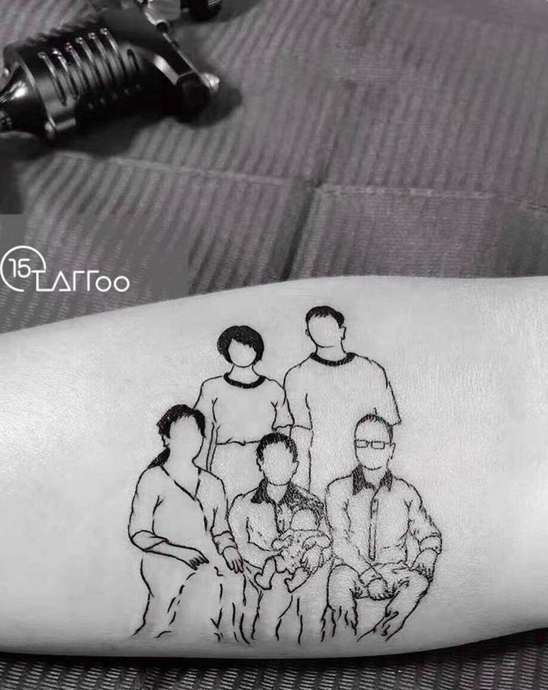 全家福纹身图片_手臂纹身图案