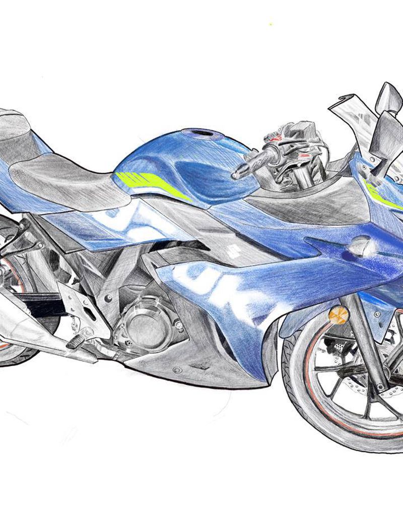 小摩托纹身图片_臀部Old School纹身图案