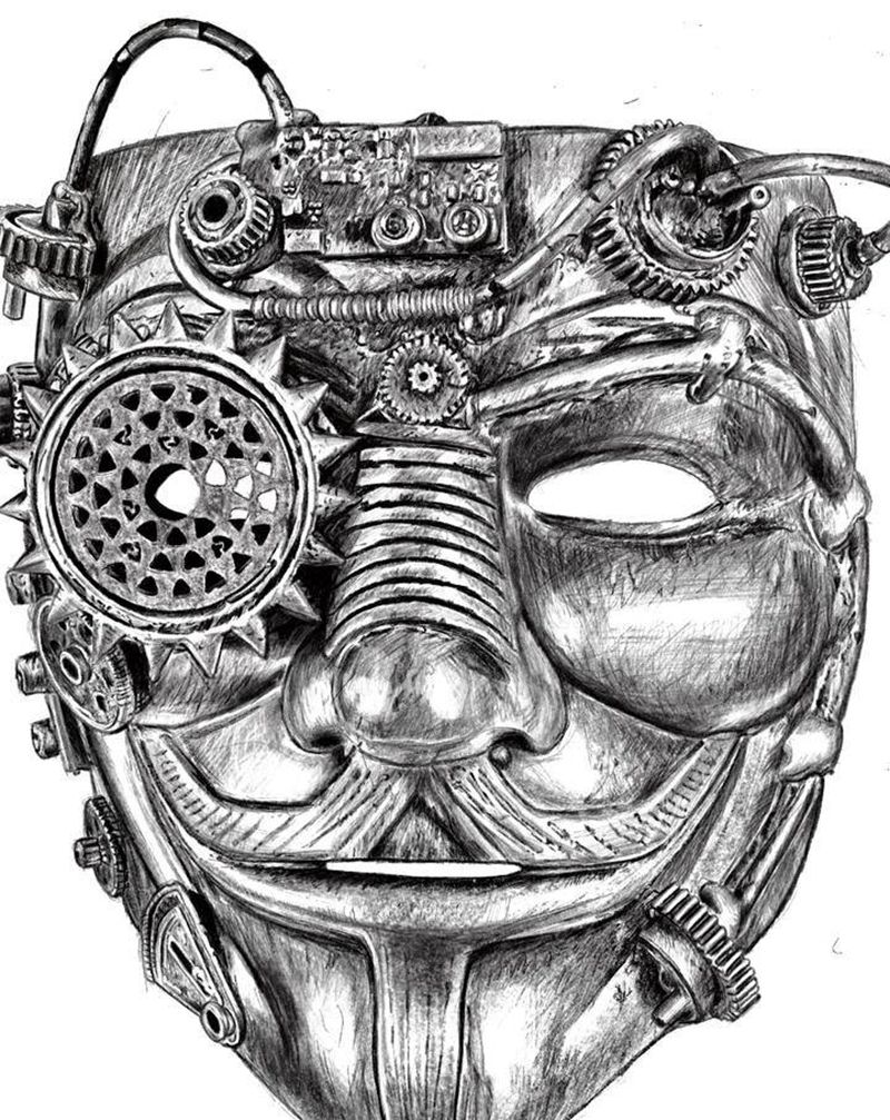 蒸汽V纹身图片_欧美写实纹身图案