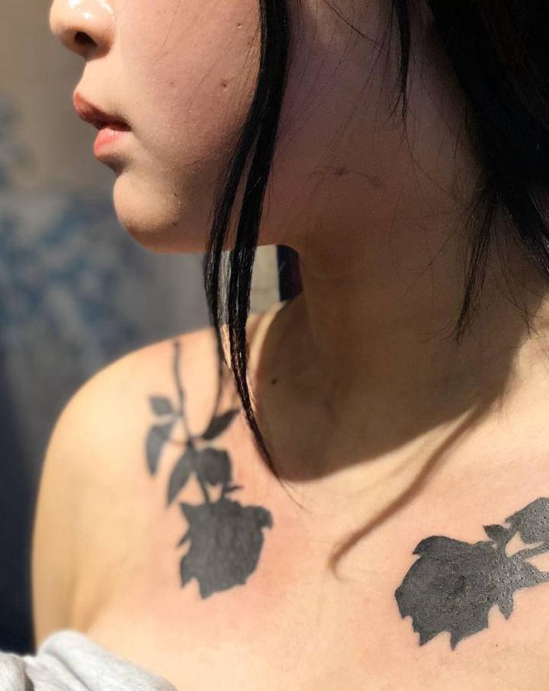 暗黑肩花纹身图片_肩部图腾纹身图案