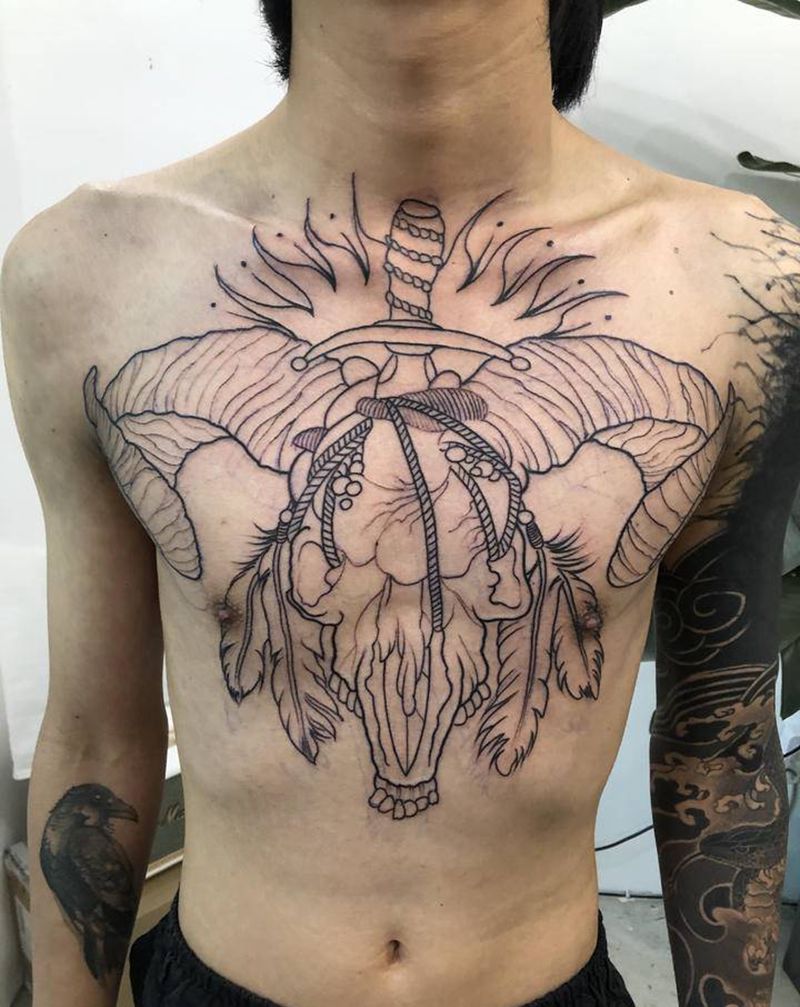 ·纹身图片_胸部纹身图案