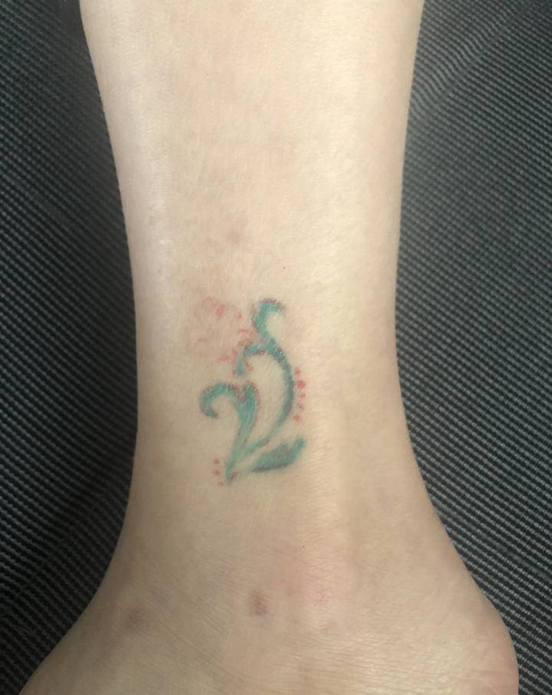 脚踝遮盖纹身图片_腿部脚部遮盖纹身图案