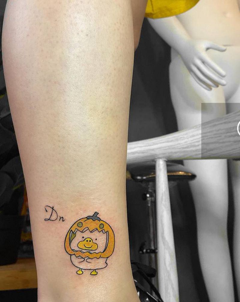 可可爱爱纹身图片_脚部纹身图案