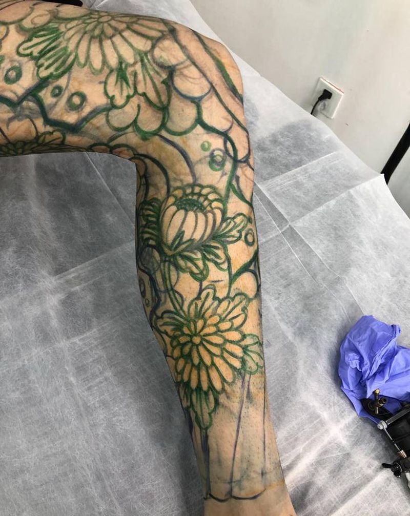 老传统纹身图片_脚部老传统纹身图案