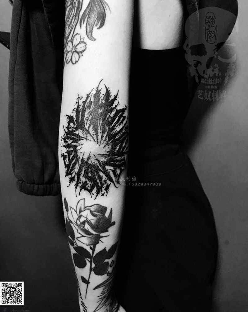 肘部花体纹身图片_手臂花体字纹身图案