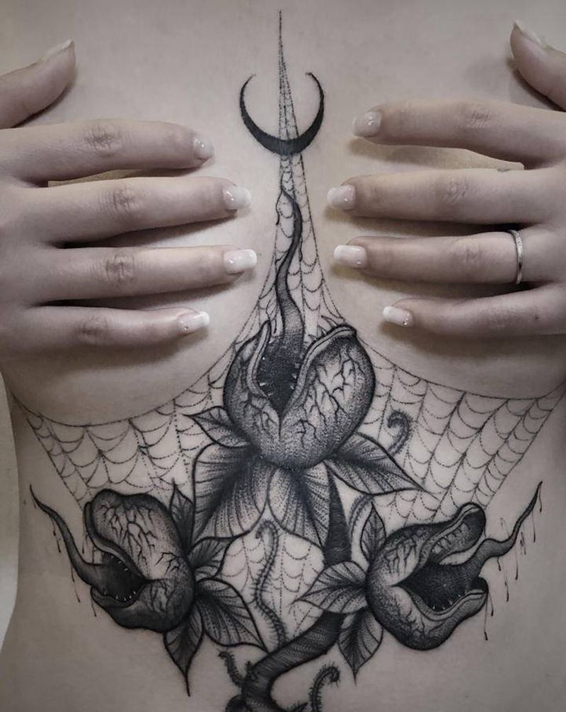 福鱼刺青作品纹身图片_胸部纹身图案