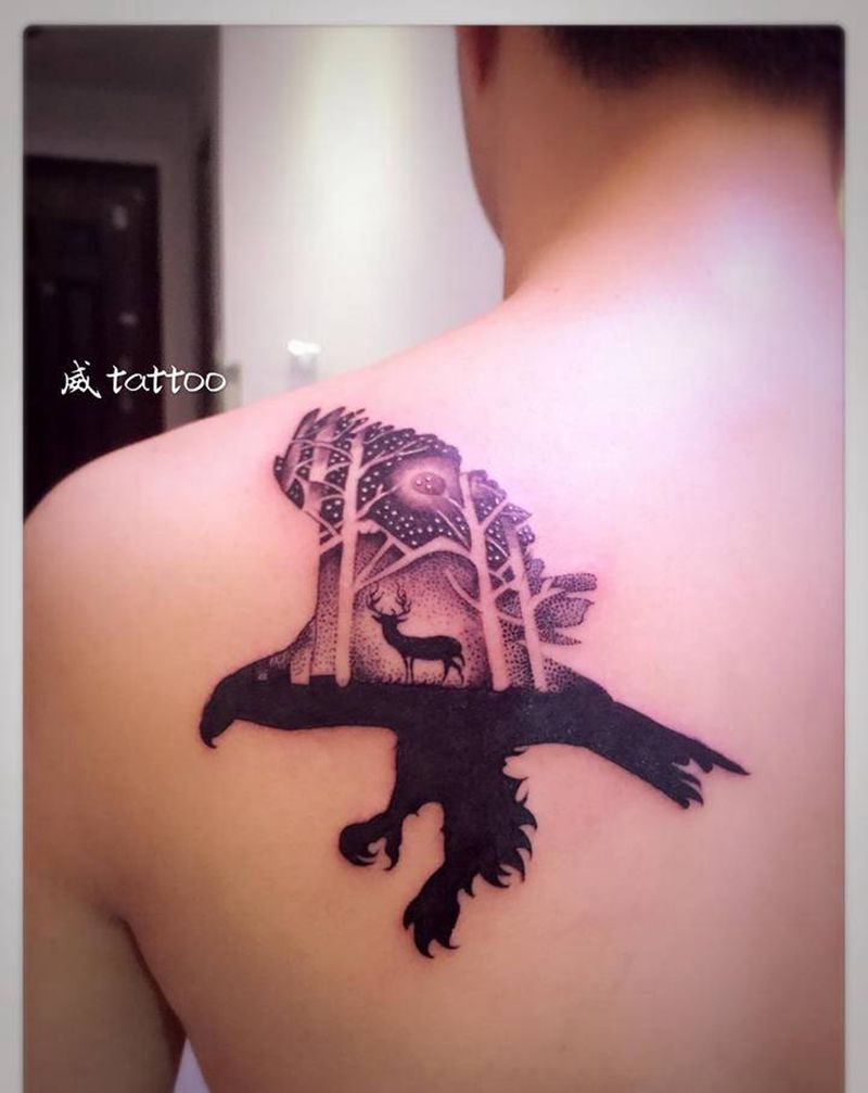 4年前的作品纹身图片_点刺纹身图案