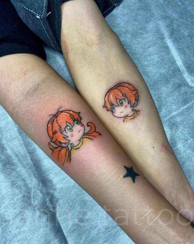 情侣纹身纹身图片_手部卡通动漫情侣纹身图案