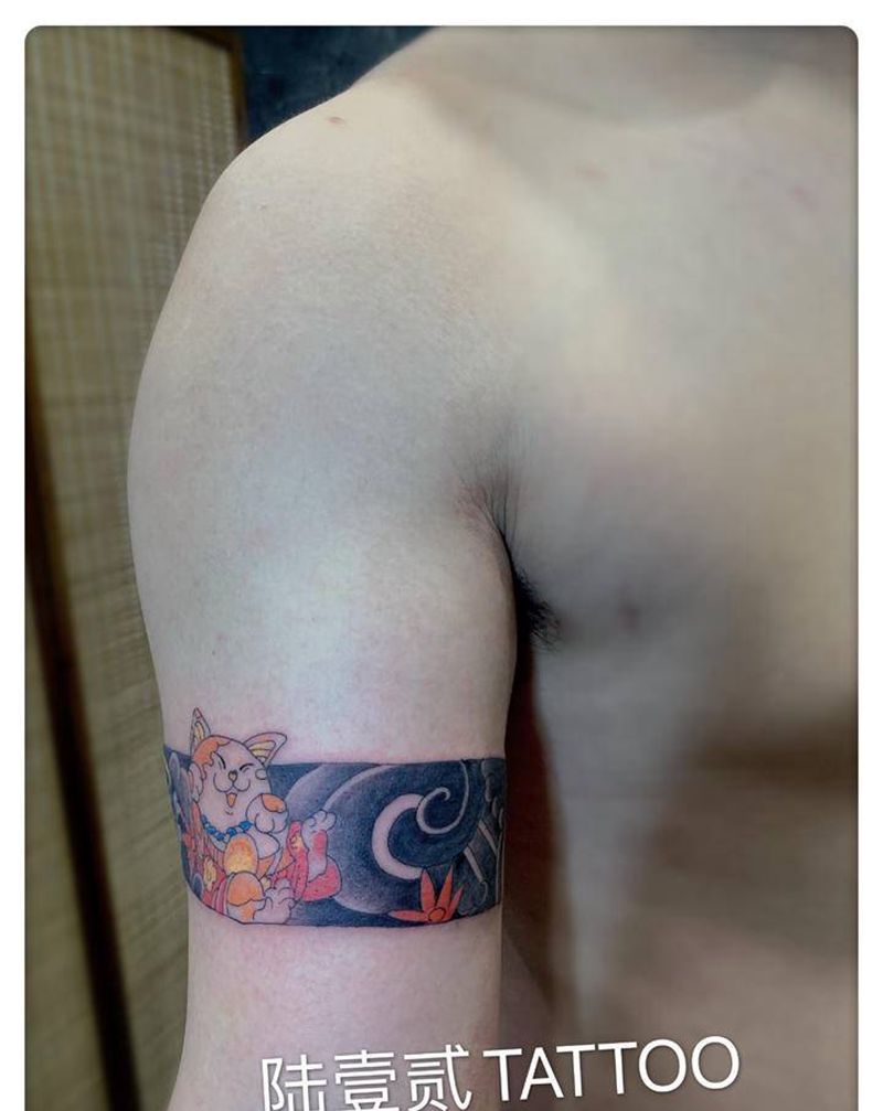 臂环纹身图片_手臂老传统纹身图案