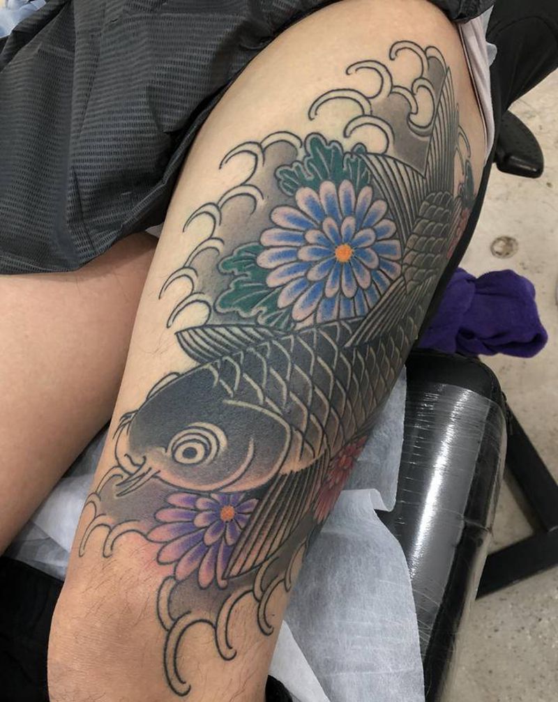 老传统纹身图片_腿部纹身图案