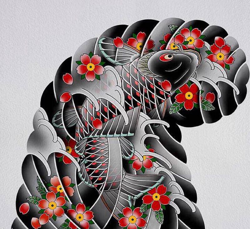 传统 花臂满背都可以！现在优惠纹身图片_胸部手臂老传统纹身图案