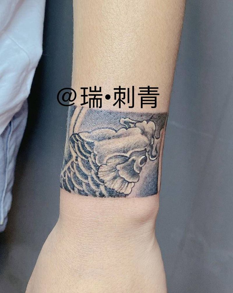 手环纹身图片_手部手臂新传统纹身图案